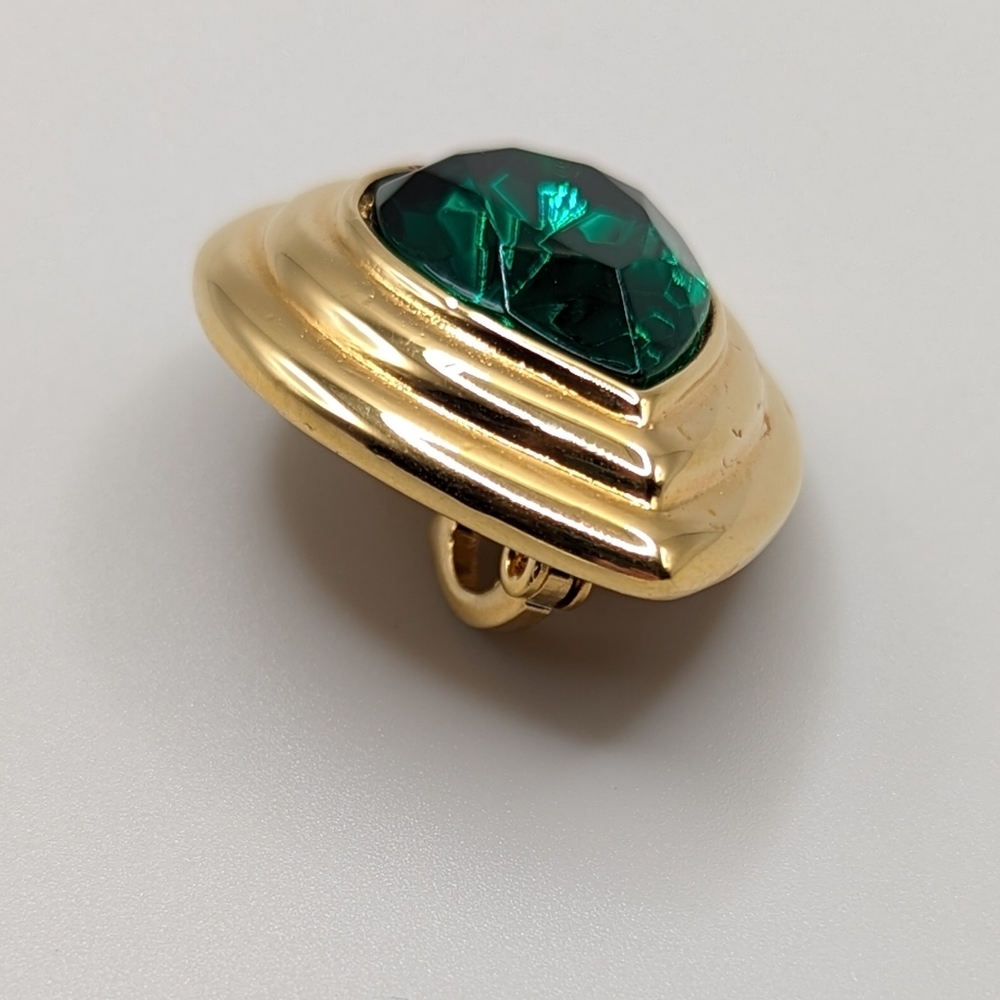 Kenneth Jay Lane Emerald Tone Teardrop Enhancer Pendant - Picture 5 of 9